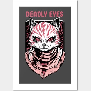 Deadly cat eyes , Horror cats eyes Posters and Art